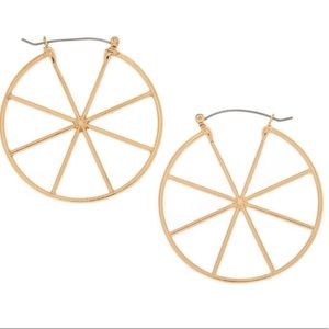 Gold 50MM Wheel Hoop Earrings